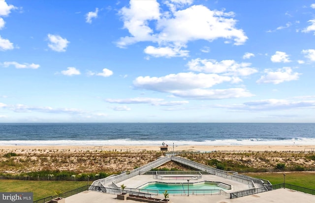 water view featuring a beach view