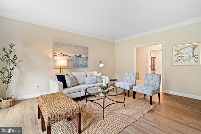 10928 Woodland Falls Dr, Great Falls, VA 22066 - living area featuring baseboards, crown molding, and light wood finished floors