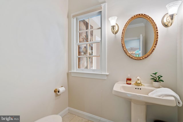 10928 Woodland Falls Dr, Great Falls, VA 22066 - bathroom with baseboards, tile patterned flooring, and toilet