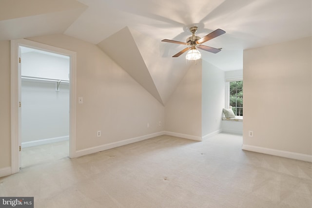 10928 Woodland Falls Dr, Great Falls, VA 22066 - bonus room with carpet, vaulted ceiling, a ceiling fan, and baseboards