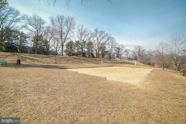 view of yard featuring volleyball court