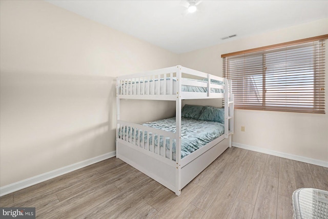 bedroom featuring light hardwood / wood-style flooring