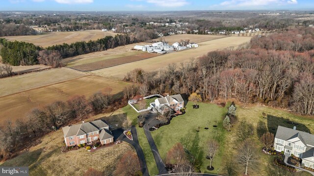 aerial view featuring a rural view