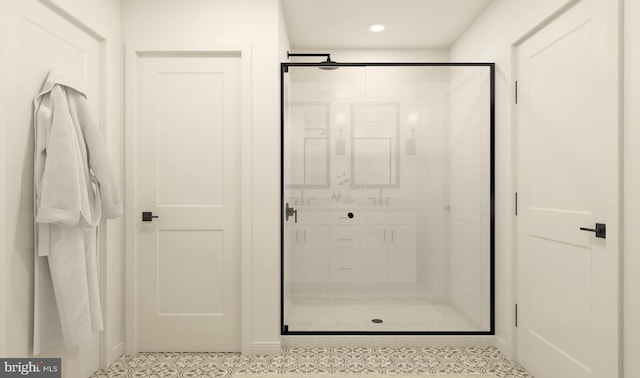 bathroom with an enclosed shower