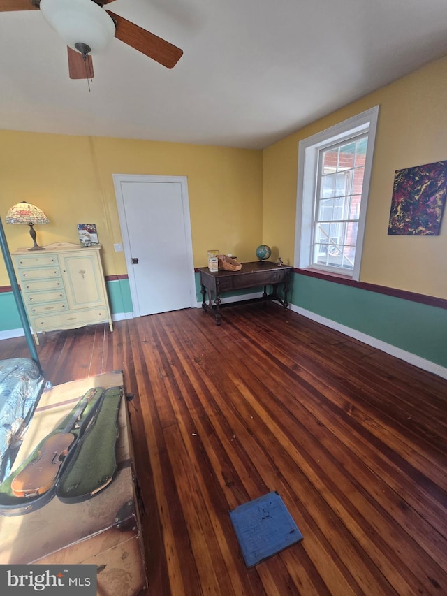 229 N Linden Ave N Unit 1, Greencastle, PA 17225 - living area featuring wood-type flooring, ceiling fan, and baseboards