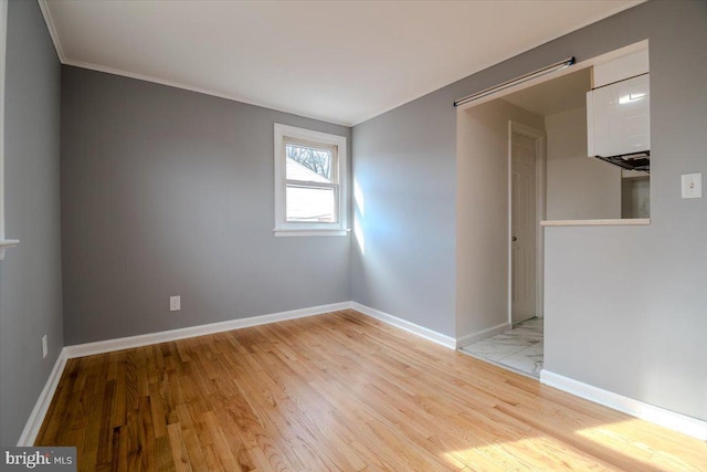 empty room featuring light wood-type flooring