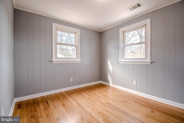 empty room featuring light wood-type flooring and a wealth of natural light