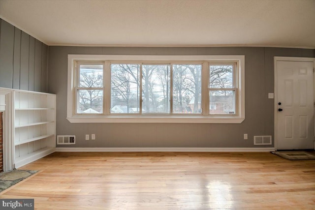 interior space with light hardwood / wood-style flooring