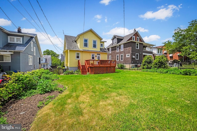 2902 Shirey Ave, Baltimore, MD 21214 - rear view of property with a deck, a residential view, and stairs