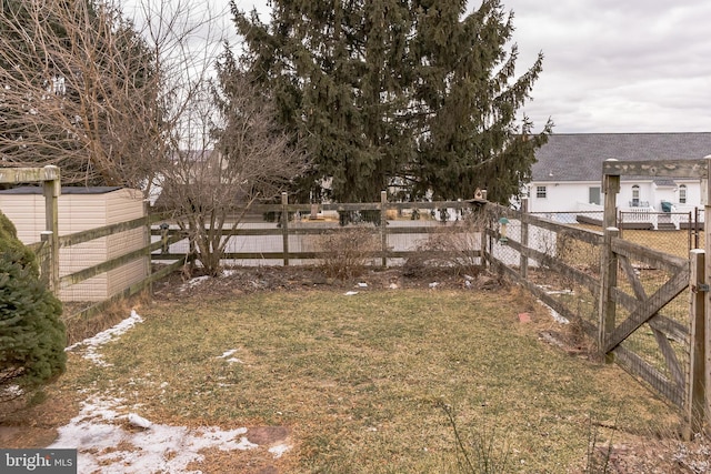 view of yard featuring fence