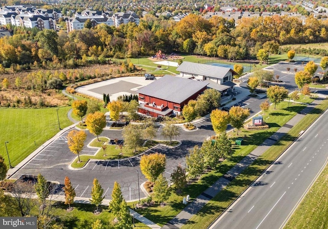 aerial view with a residential view