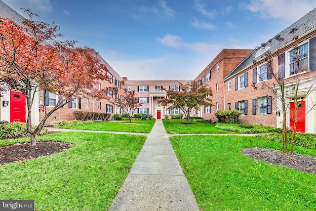 view of community with a lawn