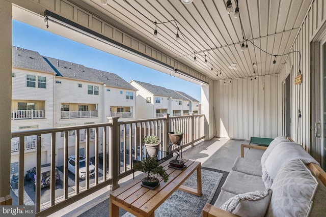 balcony with a residential view