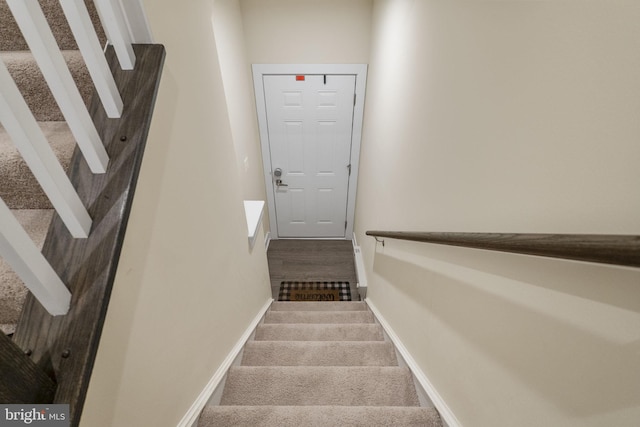 staircase with baseboards