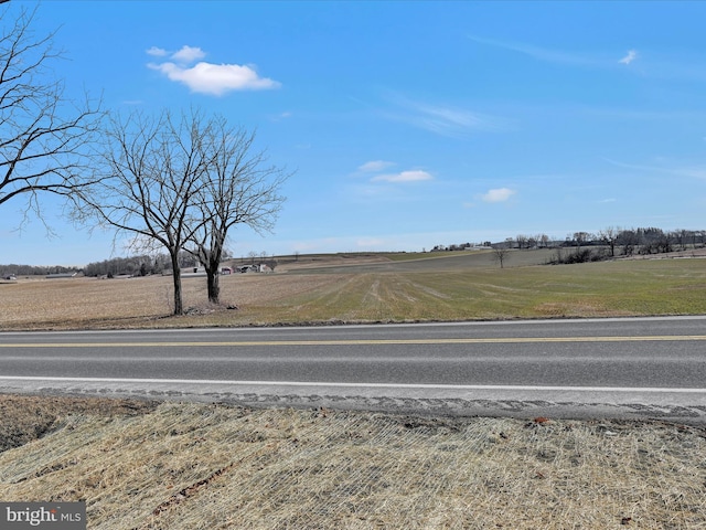 view of street with a rural view