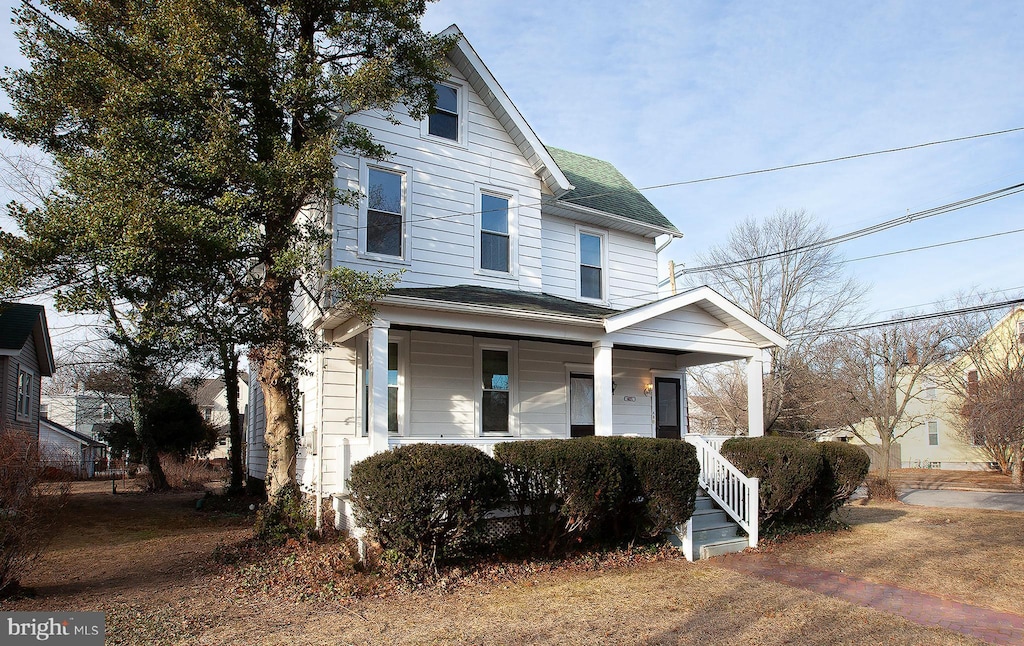 view of front of home with a porch