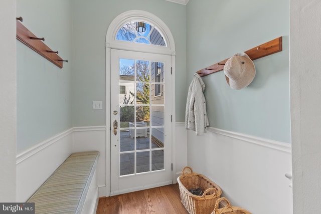 entryway featuring hardwood / wood-style floors