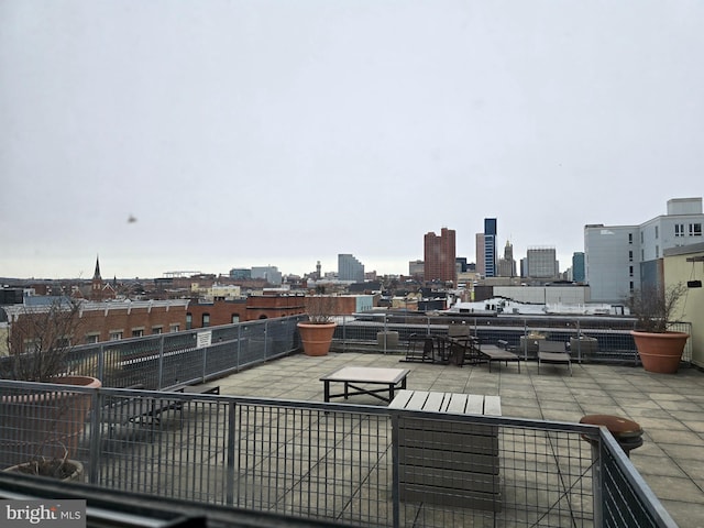 view of patio featuring a city view