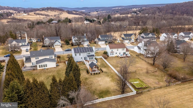 bird's eye view with a residential view