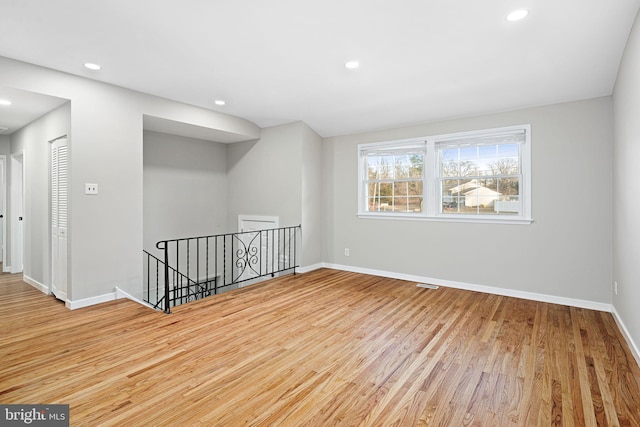 empty room featuring light hardwood / wood-style flooring