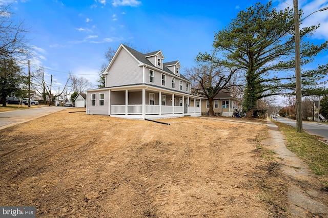 exterior space featuring covered porch