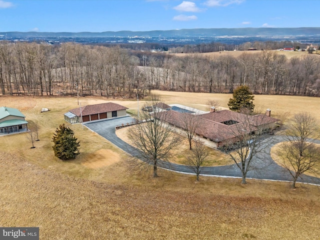 bird's eye view featuring a rural view