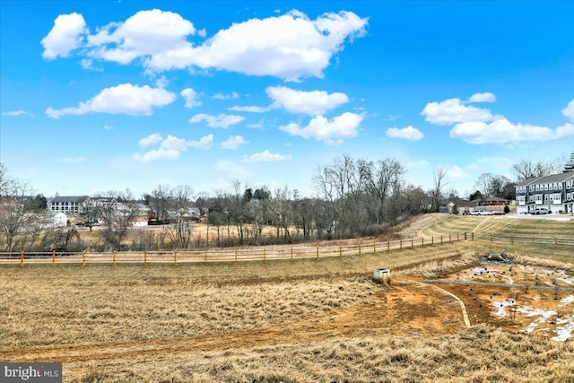 view of yard with a rural view