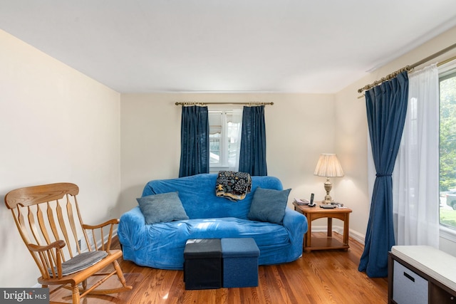 6510 Oakwood Dr, Falls Church, VA 22041 - living area with a wealth of natural light, wood finished floors, and baseboards