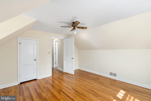 6510 Oakwood Dr, Falls Church, VA 22041 - bonus room featuring baseboards, a ceiling fan, visible vents, and wood finished floors