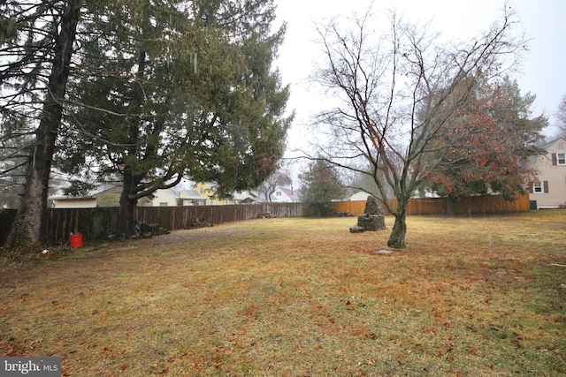 view of yard with fence