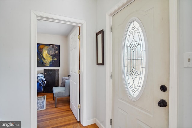 entrance foyer with light wood-type flooring