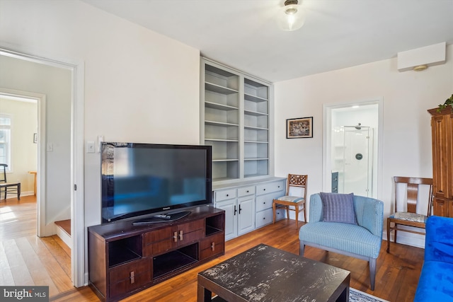 living room featuring light hardwood / wood-style flooring