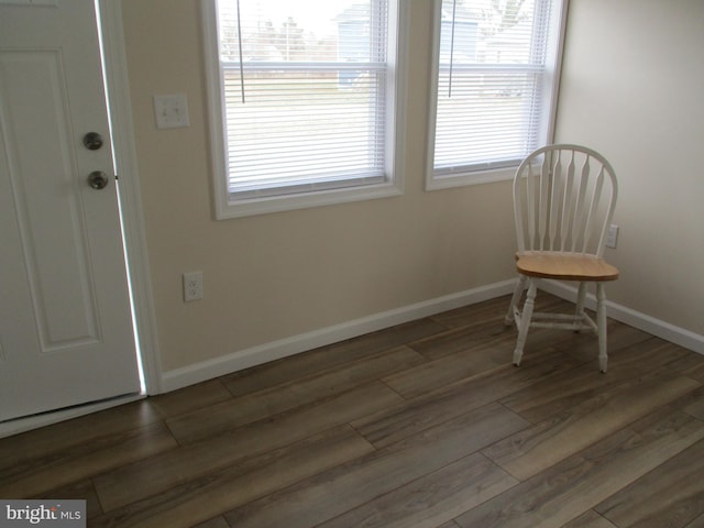 unfurnished room featuring dark hardwood / wood-style floors