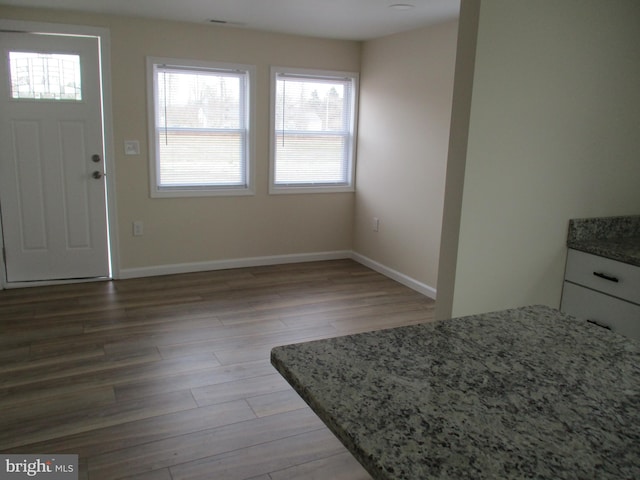 entrance foyer with light wood-type flooring