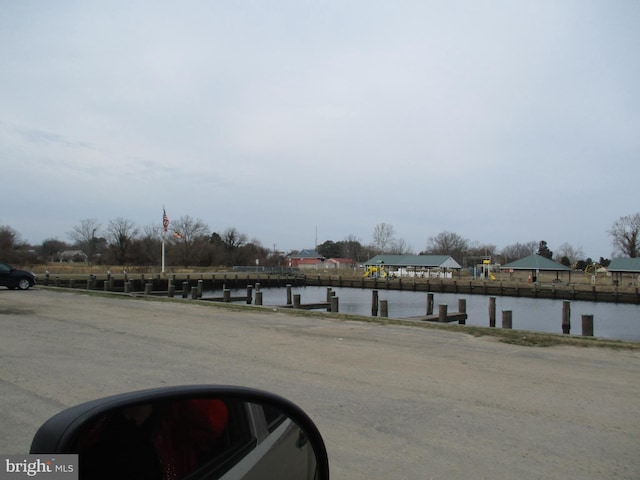 view of street featuring a water view