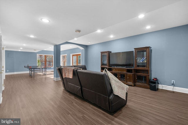 living room featuring hardwood / wood-style flooring