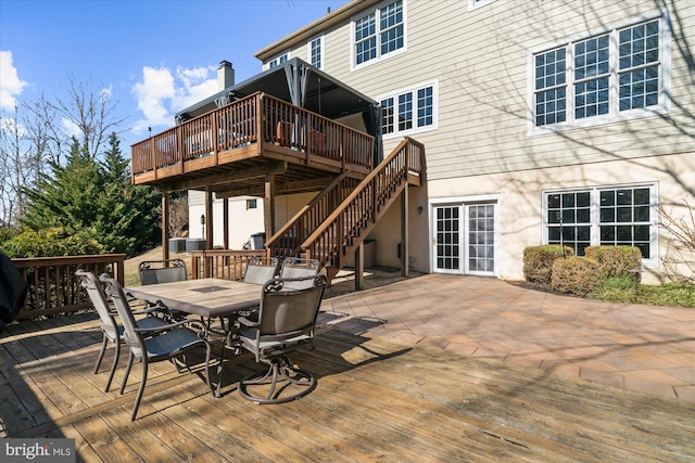 wooden deck featuring a patio