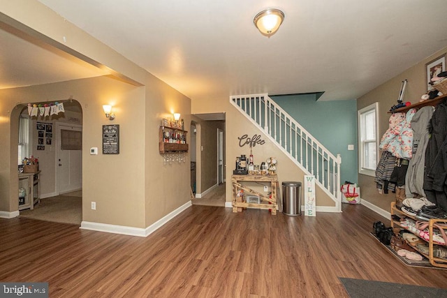 living room with hardwood / wood-style floors