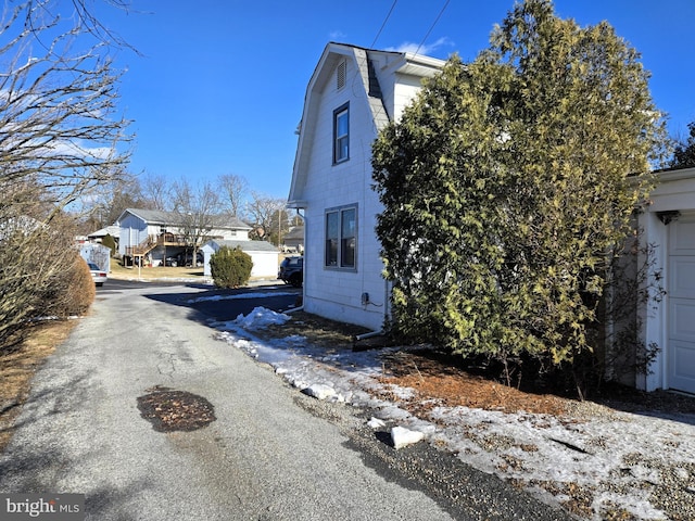 view of snow covered exterior