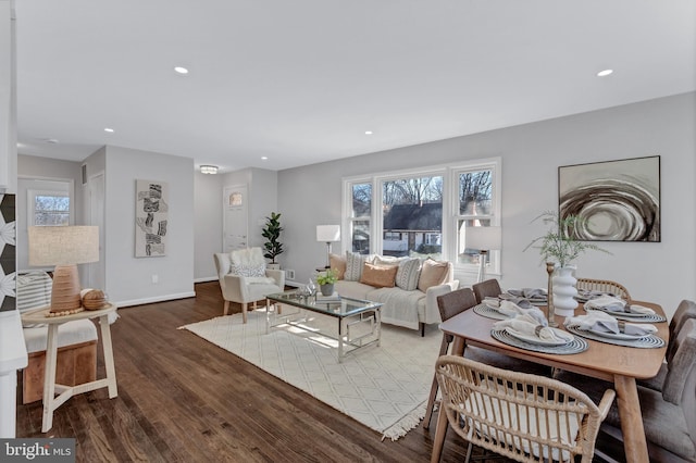 living room featuring hardwood / wood-style floors