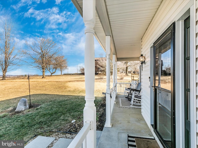 view of patio with a porch