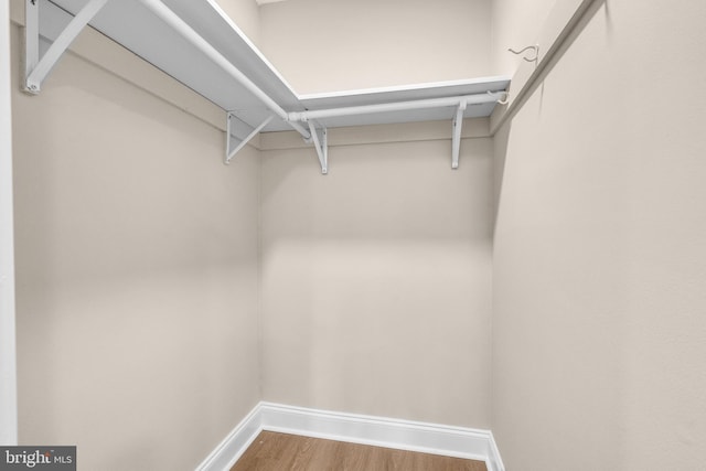 spacious closet with wood finished floors