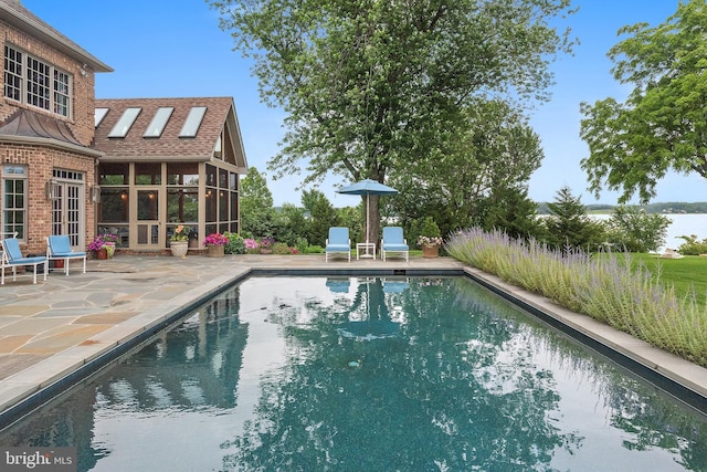 1556 Widows Mite Rd, Edgewater, MD 21037 - swimming pool featuring a patio area and a sunroom