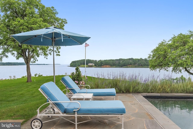 1556 Widows Mite Rd, Edgewater, MD 21037 - view of patio featuring a water view