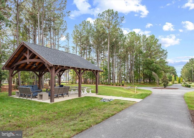 32241 Ivory Gull Way, Millsboro, DE 19966 - view of community with a gazebo, an outdoor living space, and a yard