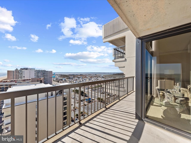 balcony featuring a city view