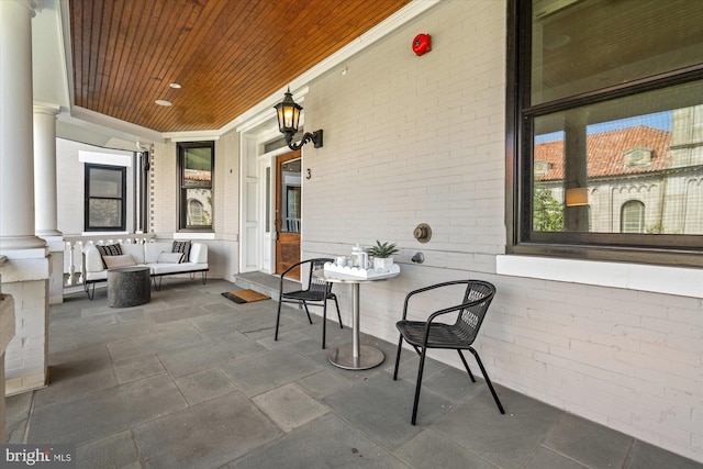 view of patio featuring covered porch