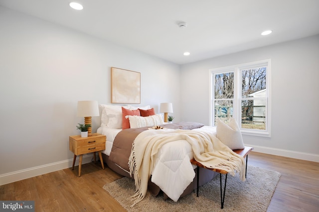 bedroom featuring light hardwood / wood-style floors