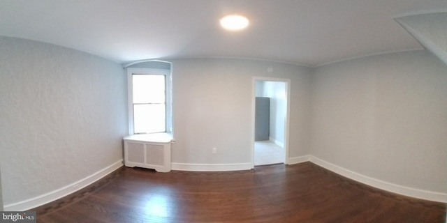 spare room featuring dark wood-type flooring