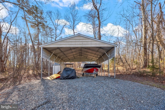 view of car parking featuring a carport